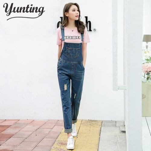 Denim Jumpsuit Overalls for Women 2021 Pencil Jeans Woman Korean Fashion Jumper Suspender Trousers Jean Femme Blue