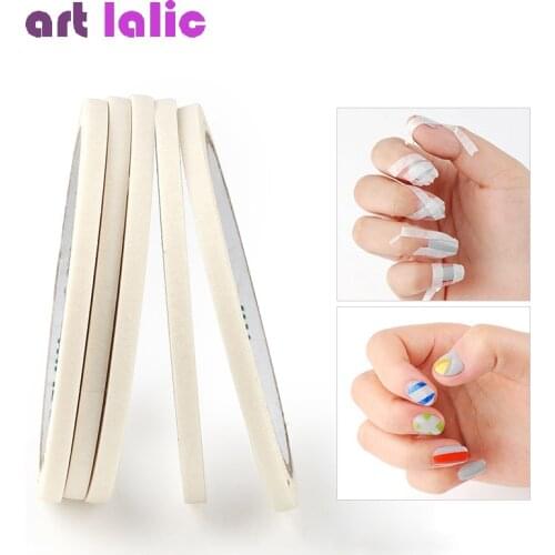 1Pc 5mm Nail Art Stripe Adhesive Tape Rolls Decoration Guide Design Tips DIY White Striping Sticker Manicure Tools