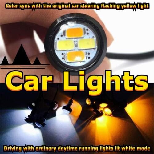 Car LED Light External DRL Eagle Eye Fog Lamp Daytime Runing Warning Turning Signal Outdoor Night DrivingDurable Accessories 1pc