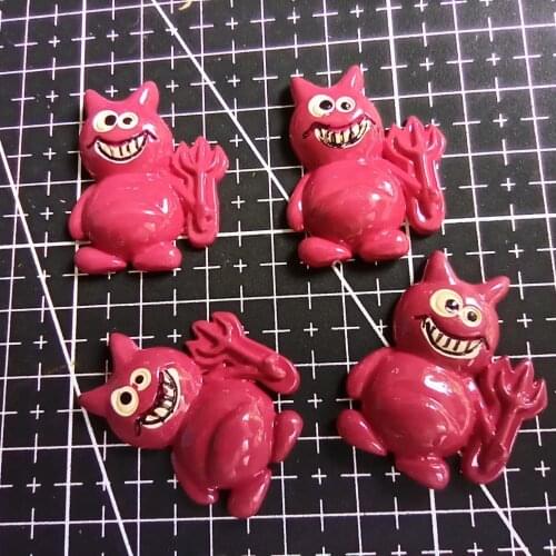 1pcs/lot resin flat back Halloween ghost with fork cartoon animal 31mm Cabochons Hair Bow Center DIY Christmas decration