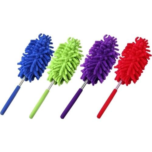 1pcs High Quality Magic Soft Microfiber Duster Dust Cleaner Handle Feather Static Extendable Length Cleaning Tool 4 colors