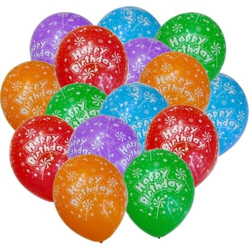 10pcs/lot Colorful Happy Birthday Balloons Decoration High Quality Latex Balloon For Kids Adults Birthday Party Decor Supplies