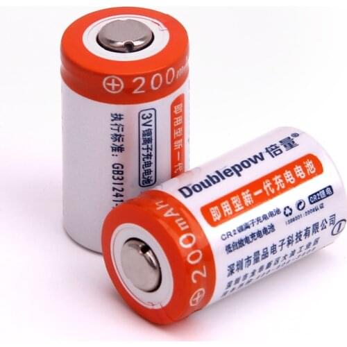 2pcs/lot High quality 3V Cr2 rechargeable battery 200mAh lithium ion rechargeable battery suitable for camera lithium battery