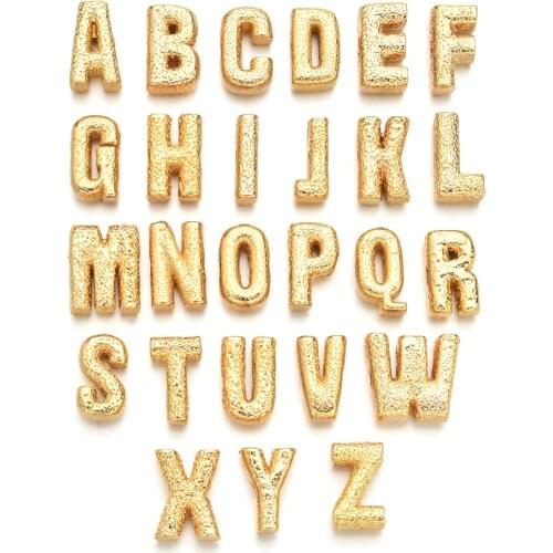 26pcs/lots A-Z A Set Alphabet Gold Silver Color Letter Beads For Jewelry Making Diy Bracelet Necklace Findings Accessories