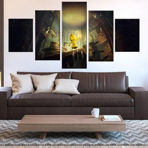 5 Piece Little Nightmares Horror Game Poster Pictures Wall Canvas Paintings for Bedroom Wall Decor quality Kids Room