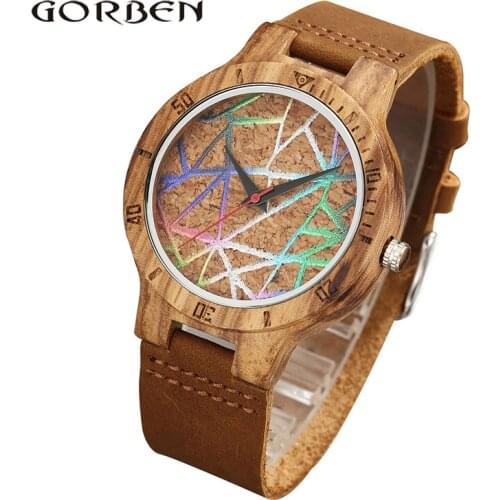 Bamboo Wood Watch Men 2020 Creative Quartz Watches Modern Wooden Wristwatch Analog Nature Fashion Leather Simple Unique Clock