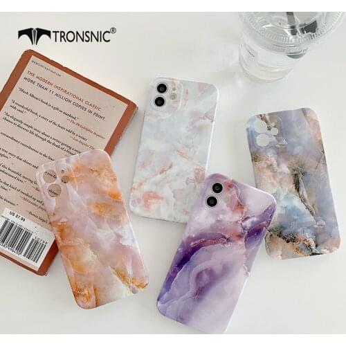 Marble Texture Phone Case for iPhone 12 11 Pro Max XR Xs Max Soft Luxury Orange Purple Gradient Cases for iPhone 7 8 Plus Covers