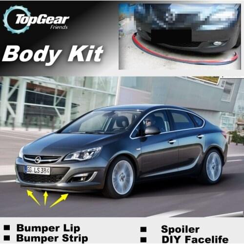 Bumper Lip Deflector Lips For Vauxhall Astra Front Spoiler Skirt For TopGear Friends to Car View Tuning / Body Kit / Strip
