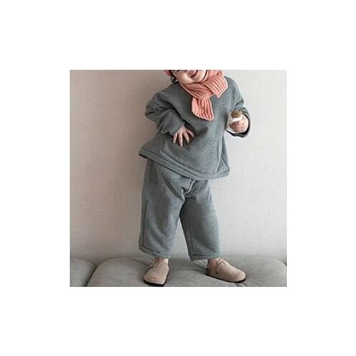 Baby Girl Clothing Sets 2019 Autumn Winter New Boys Tracksuits Kids Casual Loose Pullovers+wide Leg Pants Suits Toddler Warm Set