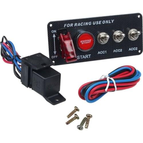 Racing Auto DC 12V Ignition Switch Panel 5 Toggle Switch Accessory Red