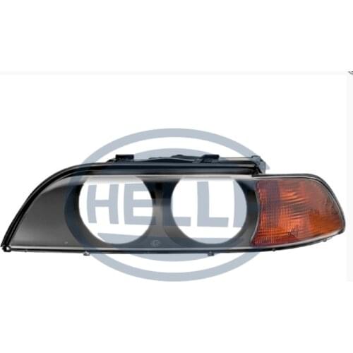 HELLA- Headlight Glass-Black (Left); Yellow Indicator (for BMW:E39)(OEM No:63128362463)