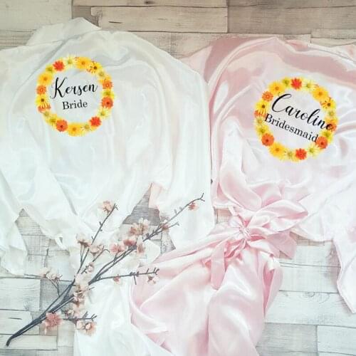 Custom Wedding Bride Bridesmaid Robe Bathrobe Nightgown Spa Bridal Robes Dressing Gown