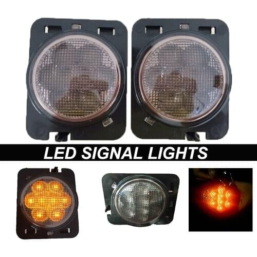 J025 Fender Flare Light Led Signal Lights for Jeep Wrangler JK 2007-2017 LANTSUN