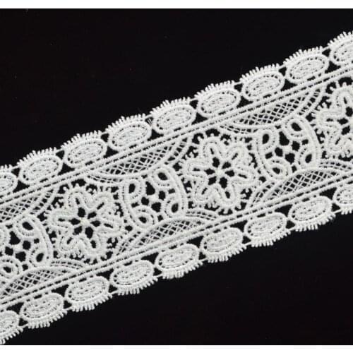 KALASO 2Yards High Quality White Lace Trim Ribbon Cotton Crochet Sewing Fabric Supplies Home DIY Craft Decor Accessories 6cm