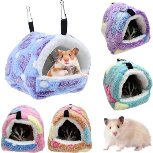 Pet Bed Soft Flannel Guinea Pig Bed Hamsters Sleeping Bag for Rabbit Accessories Jaula Conejo Small Pet Cage Nest Bed Cushion