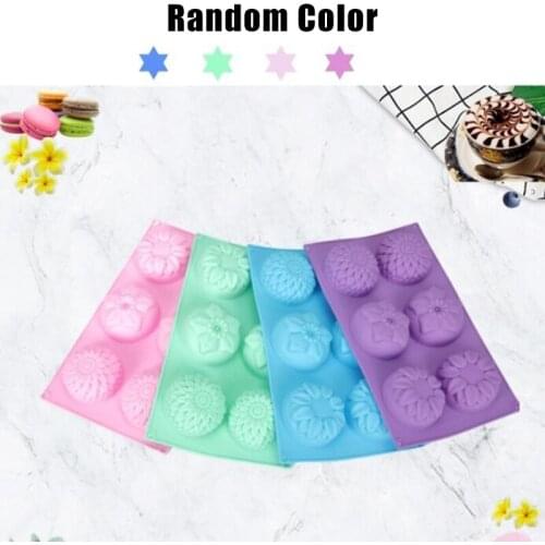 Hot Sale Fashion Silicone Soap Mold Flower Pattern 6-hole Rectangular Handmade Soap Making DIY Mould Accessory