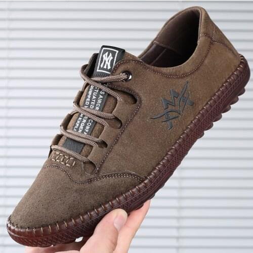 Mens shoes autumn new leather shoes mens trend pigskin board shoes beef tendon soles casual shoes H631