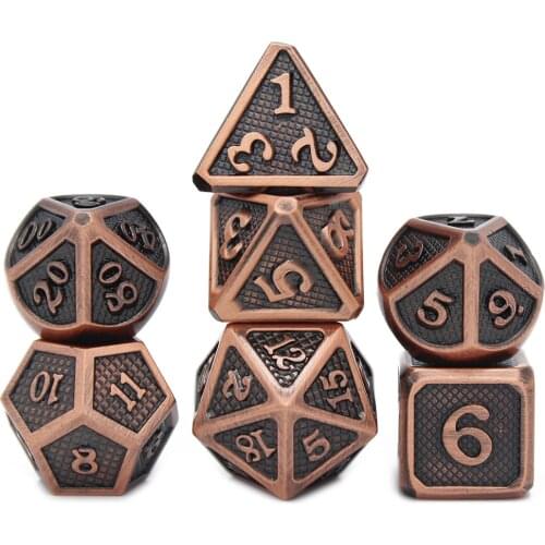 Rpg dice polyhedral sets metal dnd dice game table games Zinc alloy Light Pink dices digital pattern d20 d10 d8 d12 d6