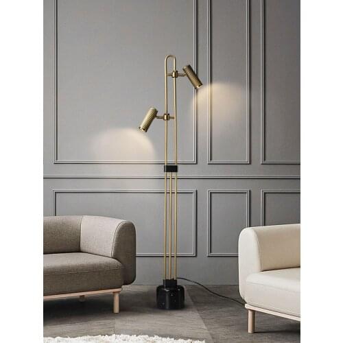 Nordic floor lamp living room bedroom light luxury modern vertical reading bedside creative copper floor table lamp