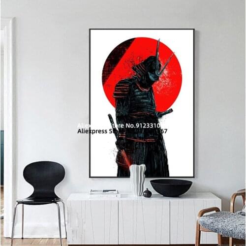 Classic Japanese Samurai Portrait Canvas Painting Modern Posters and Prints Wall Art Picture for Living Room Home Decor Cuadros