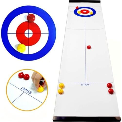 Foldable Mini Curling Table Curling Ball Tabletop Curling Game For Kid Adult Fam