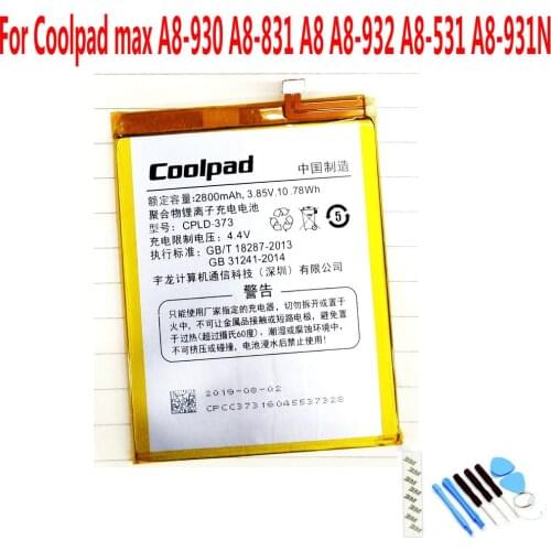 NEW Original 2800mAh CPLD-373 battery For Coolpad max A8-930 A8-831 A8 A8-932 A8-531 A8-931N Mobile phone