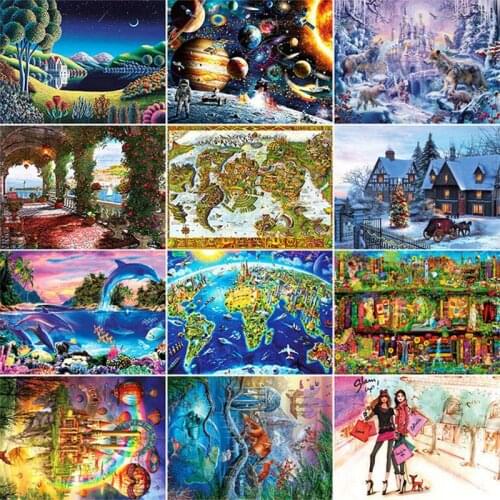 1000 Pieces Jigsaw Puzzles Educational Toys Scenery Space Stars Educational Puzzle Toy for Kids/Adults Christmas Halloween Gift