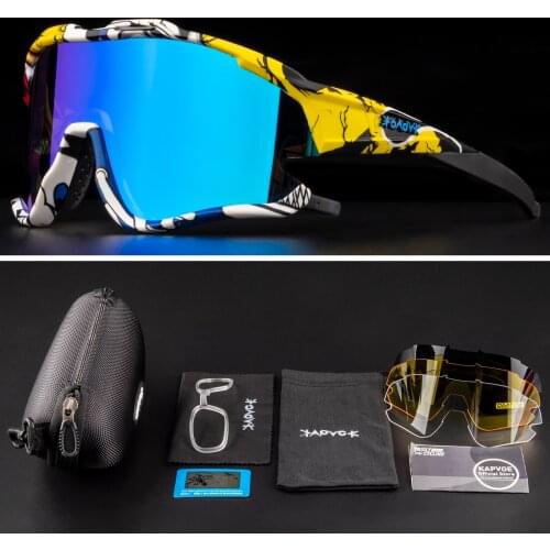 Kapvoe Polarized Goggles Men Cycling Glasses Women Sport red black Bicycle Sunglasses MTB Bike Hiking Eyewear Glasses woman