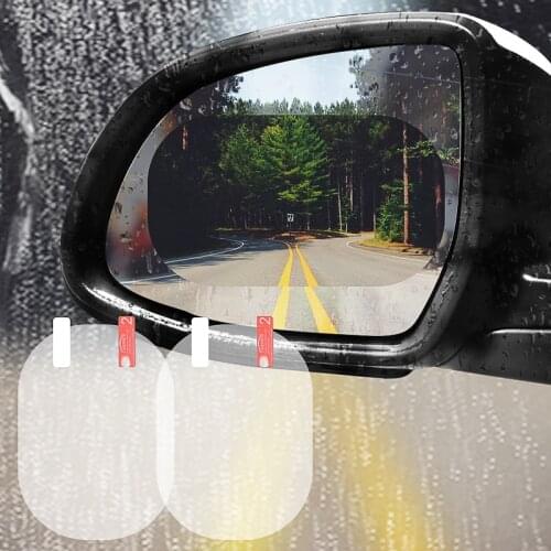 2PCS/Set Anti Fog Car Mirror Window Clear Film Membrane Anti-glare Waterproof Rainproof Car Sticker Car Accessories