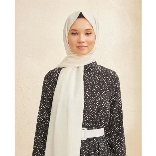 Salland Elena White Color Shawl Fashion Stylish Womens Hijab Scarf Shawl Scarf All Seasons Comfortable Use Wraps Easy to Shape Flexible Anti-Wrinkle Quality Silk Fabric Hijab Clothing Accessory Scarf ELEBYZ-00001