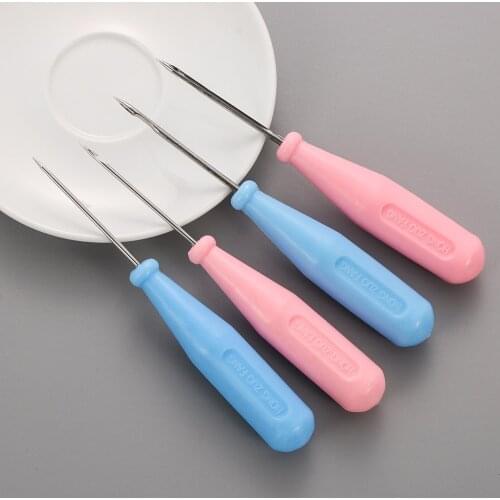 1/2PC Steel Stitcher Sewing Awl Shoes Bags Hole Hook Plastic Handle Cone Needle Shoe Repair Needles DIY Leather Tool