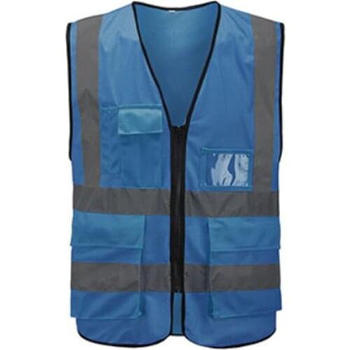 Multi-pocket Reflective Vest Riding Traffic Vest Safety Railway Coal Miners Uniform Vest Breathable Reflective Vest