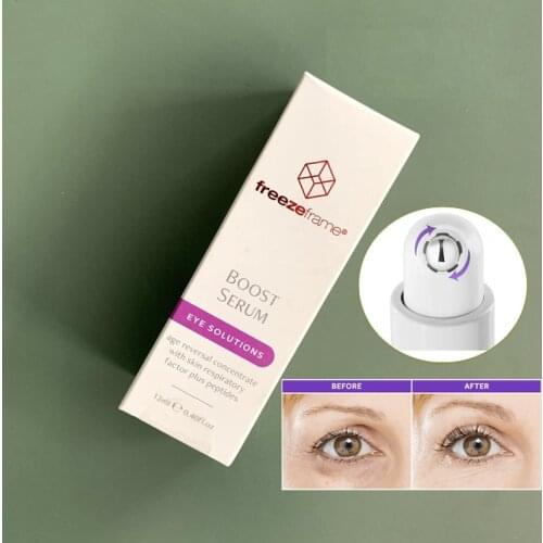 Freezeframe BOOST Eye Rolloer SERUM Hyaluronic Glucuronic Acid for Firm Wrinkles Lines Bags Sagging Skin Treatment Eye Solutions