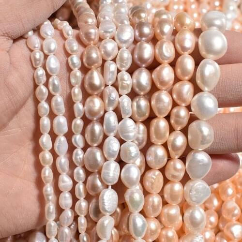 4-11mm Natural Freshwater Pearl Beads Loose Strand Retro White Baroque Pearls DIY Jewelry Wedding Hand Craft Accessories Pearls