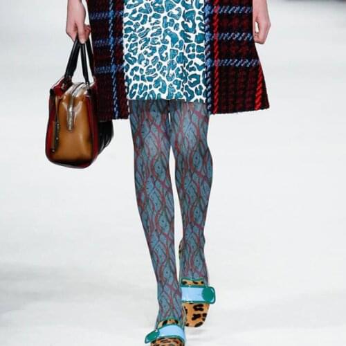 Women Spring & Autumn Tights - Colored Stripes Patterned Velvet Tights