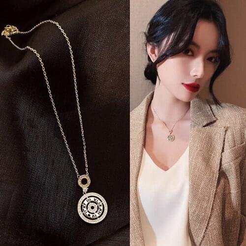 Letters Pendant Necklaces women Necklace new fashion link chain collier femme 2021 chokers jewelry long crystal necklaces