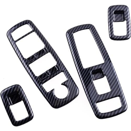 4Pcs/Set Car Window Lift Switch Panel Cover Trim Bezel Carbon Fiber Style Fit For Dodge Charger 2011 2012 2013 2014-2019 LHD