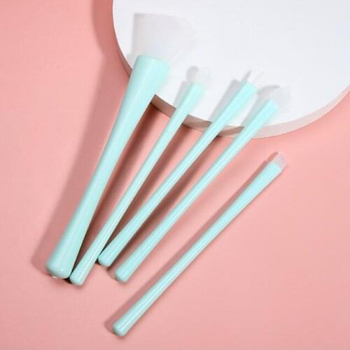 40Set/Lot 5Pcs/Set Silicone Facial Mask Lip Makeup Brush Set Fiber Hair Eye Shadow Cosmetic Beauty Tools HA2463