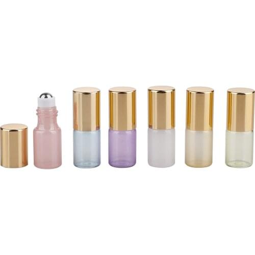 6pcs/lot 3ml 5ml Glass Roller Bottle Essential Oil Bottle Refillable Mental Glass Makeup Glass Bottle For Essential Oil Perfume