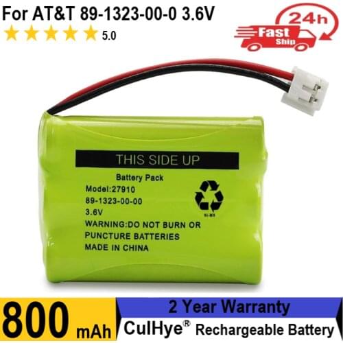 Culhye 27910 Cordless Telephone Battery for AT&T 89-1323-00-0 Motorola SD-7501 RadioShack 23-959 23-894 Ni-MH 3.6V