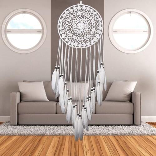 White Decorative Pattern Dream Catcher Wall Hanging Home Hanging Craft Gift Dreamcatcher Ornament Bedroom Decor Craft