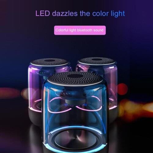Wireless Bluetooth Speakers Stereo TWS Subwoofer Mini Sound Box Portable Speaker with Colorful LED Light Support TF Card Mic
