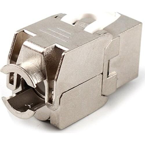 Toolless RJ45 Keystone Cat7 Cat6A Shielded FTP Zinc Alloy Module 10GB Network Keystone Jack Connector Adapter Cat7 Rj45