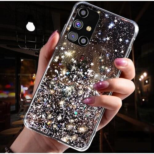 Glitter Star Case for Samsung Galaxy A21S A12 A41 A42 M12 M32 M42 A31 A51 A71 A01 A32 A52 A72 A22 5G A11 S21 Plus Diamond Cases