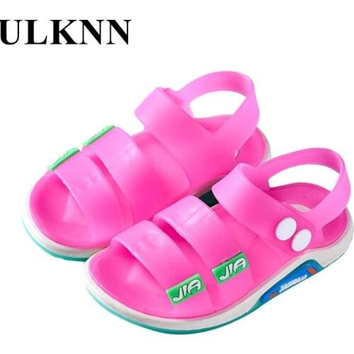 ULKNN Kids Sandals Girls Sandlas Summer Toddler Boys Beach Shoes Baby Soft Pvc Breathable Comfortable Children Sandals