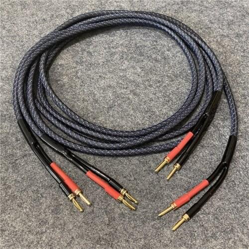Pair Hifi Audio Speaker Cable with Gold Plated Banana Plug