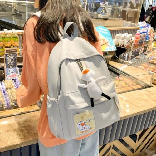 Pupil Panelled Cute Backpack Women 2021 New Kawaii Waterproof School Backpacks for Teens Female Korean Travel Bag Ladies Bookbag
