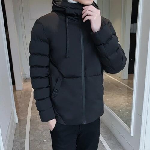 2019 Mens Top Quality Warm Winter puffer bomber Jacket Windproof Men hoods Parka anorak Casual Outerwear Thick Medium Short Coat