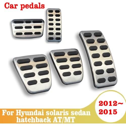 Car Fuel Foot Pedal Brake Clutch Pedals Cover For Hyundai Solaris Sedan Hatchback 2012 2013 2014 2015 Car Pedals Accessories
