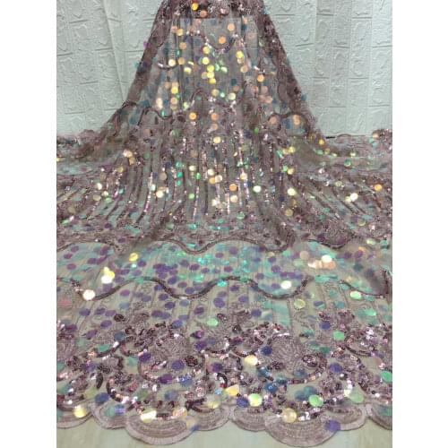Nigeria Sequined Lace Fabric French Embroidery African Lace Fabric 2021 High Quality Lace Suitable For Wedding Fabric FJ4071